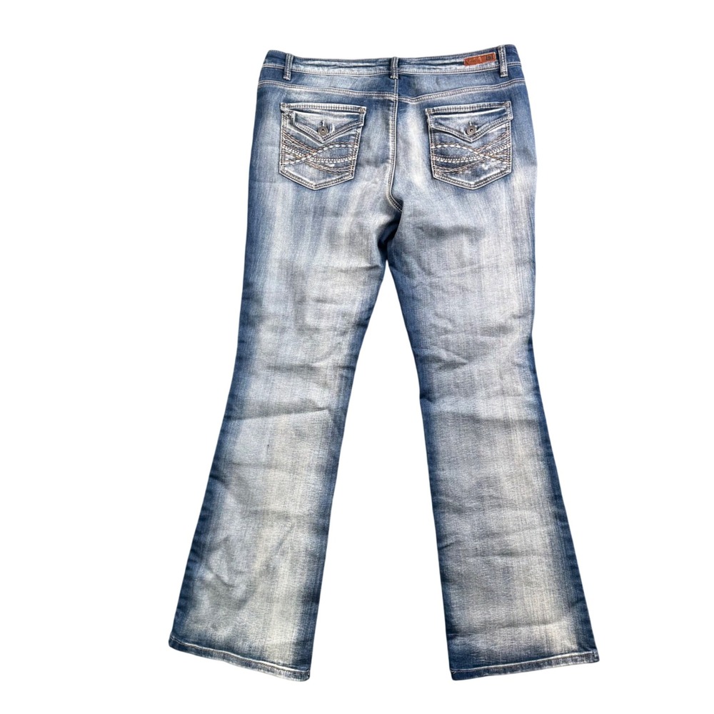 LEI Ashley Low Rise Bootcut Jeans Juniors 13 Y2K Distressed Baddie Indie Sleaze - Picture 3 of 13